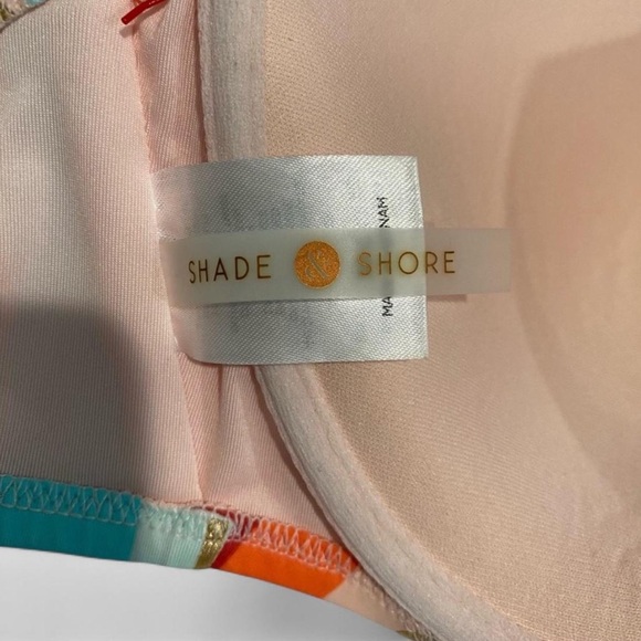 SHADE & SHORE MULTI COLORED STRIPED UNDERWIRE STRAPLESS BIKINI BRALETTE SIZE 38C - Picture 4 of 4
